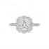 14K White Gold Semi Mount Cushion Halo Engagement Ring