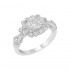 14K White Gold Semi Mount Cushion Halo Engagement Ring
