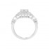 14K White Gold Semi Mount Cushion Halo Engagement Ring