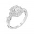 14K White Gold Semi Mount Emerald Engagement Ring