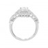 14K White Gold Semi Mount Emerald Engagement Ring