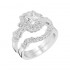 14K White Gold Semi Mount Emerald Engagement Ring