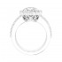 14K White Gold Semi Mount Cushion Halo Engagement Ring