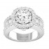 14K White Gold Semi Mount Cushion Halo Engagement Ring