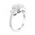 14K White Gold Semi Mount Cushion Halo Engagement Ring