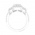 14K White Gold Semi Mount Cushion Halo Engagement Ring