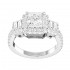 14K White Gold Semi Mount Cushion Halo Engagement Ring