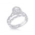 14K White Gold Semi Mount Oval Engagement Ring