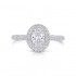 14K White Gold Semi Mount Oval Engagement Ring
