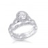 14K White Gold Semi Mount Oval Engagement Ring