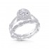 14K White Gold Semi Mount Oval Engagement Ring
