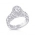 14K White Gold Semi Mount Oval Engagement Ring