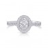 14K White Gold Semi Mount Oval Engagement Ring