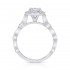 14K White Gold Semi Mount Round Halo Engagement Ring
