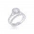 14K White Gold Semi Mount Round Halo Engagement Ring