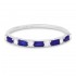Lady's White 14 Karat Ring With 6=0.13Tw Round Diamonds And 5=0.44Tw Retangular Sapphires
