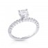 14K White Gold Semi Mount Non-Halo Engagement Ring