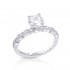14K White Gold Semi Mount Non-Halo Engagement Ring