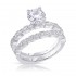 14K White Gold Semi Mount Non-Halo Engagement Ring
