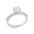 14K White Gold Semi Mount Non-Halo Engagement Ring
