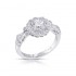 14K White Gold Semi Mount Round Halo Engagement Ring
