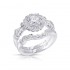 14K White Gold Semi Mount Round Halo Engagement Ring