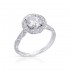 14K White Gold Semi Mount Round Halo Engagement Ring
