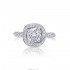 14K White Gold Semi Mount Round Halo Engagement Ring