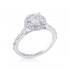 14K White Gold Semi Mount Round Halo Engagement Ring