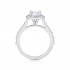14K White Gold Semi Mount Round Halo Engagement Ring