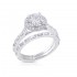 14K White Gold Semi Mount Round Halo Engagement Ring