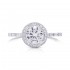 14K White Gold Semi Mount Round Halo Engagement Ring