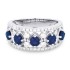Lady's White 14 Karat Ring With 54=0.64Tw Round Diamonds And 5=1.14Tw Round Sapphires