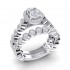 14K White Gold Semi Mount Oval Engagement Ring
