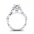 14K White Gold Semi Mount Cushion Halo Engagement Ring