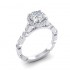 14K White Gold Semi Mount Round Halo Engagement Ring