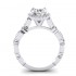 14K White Gold Semi Mount Round Halo Engagement Ring