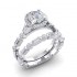 14K White Gold Semi Mount Round Halo Engagement Ring