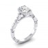 14K White Gold Semi Mount Oval Engagement Ring