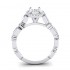 14K White Gold Semi Mount Oval Engagement Ring