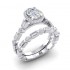 14K White Gold Semi Mount Oval Engagement Ring