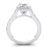 14K White Gold Semi Mount Cushion Halo Engagement Ring