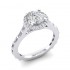 14K White Gold Semi Mount Round Halo Engagement Ring