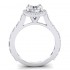 14K White Gold Semi Mount Round Halo Engagement Ring
