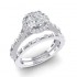 14K White Gold Semi Mount Round Halo Engagement Ring