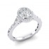 14K White Gold Semi Mount Oval Engagement Ring