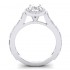 14K White Gold Semi Mount Oval Engagement Ring