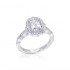14K White Gold Semi Mount Emerald Engagement Ring
