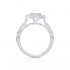 14K White Gold Semi Mount Emerald Engagement Ring
