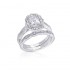 14K White Gold Semi Mount Emerald Engagement Ring